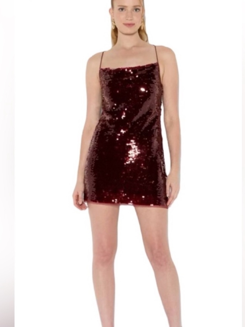 wild fable Burgundy Sequin Slip Mini Dress